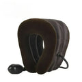 Inflatable Air Neck Support Cushion – Portable Travel Pillow Inflatable Travel Pillow Qme Brown