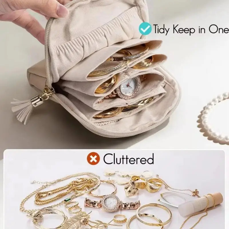 Tassel PU Leather Jewelry Organizer Bag | Earrings & Bracelets Jewelry Organizer Bag Qme