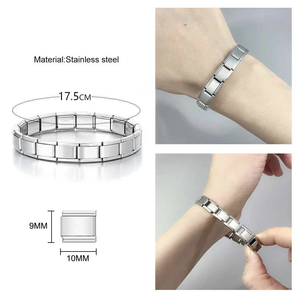 Stretchable Square Italian Stainless Steel Bracelet | 5 Colors Stainless Steel Bracelet Qme