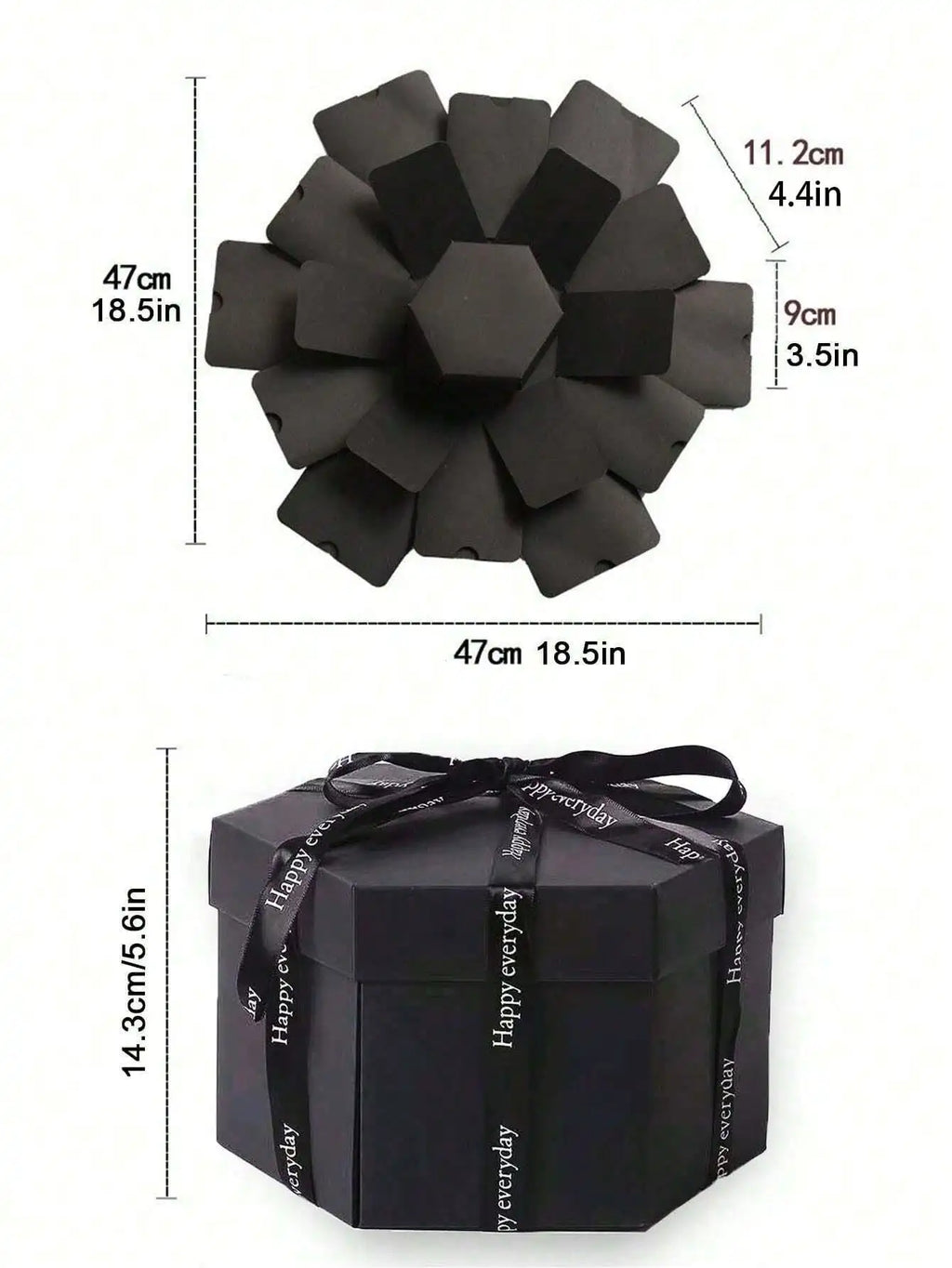Hexagonal DIY Photo Album Surprise Gift Box – 8 Inch DIY Gift Box Qme