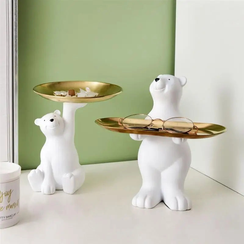Bear Desktop Storage Tray – Cosmetic, Key & Desk Organizer Desktop Storage Tray Qme