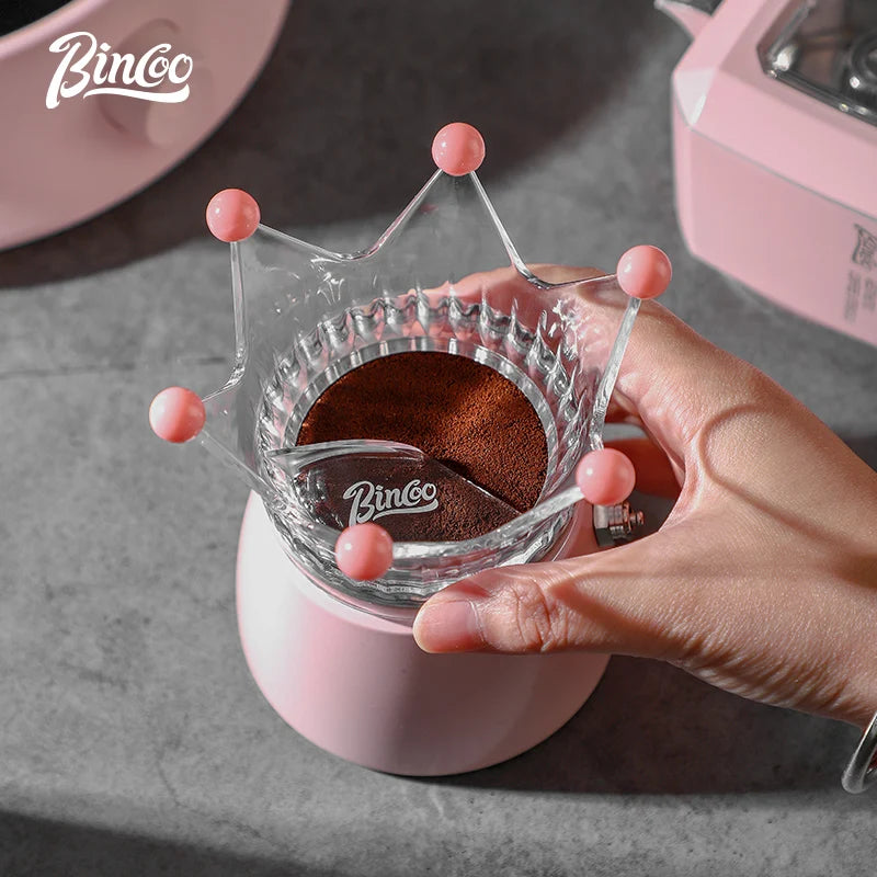 Bincoo Crown Moka Pot Coffee Distributor & Tamping Tool Coffee Distributor Tool Qst