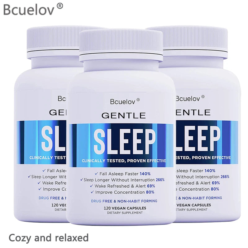 Bcuelov Sleep Support Capsules – Melatonin, GABA & Ashwagandha Sleep Support Supplement Qst