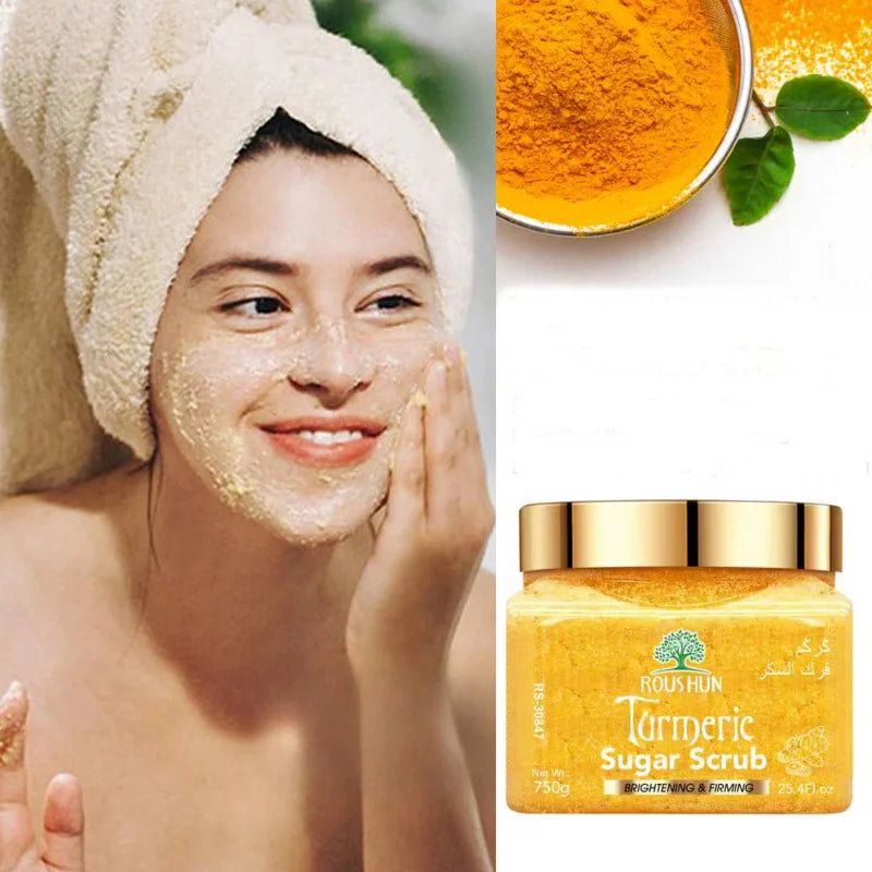 ROUSHUN Turmeric Sugar Body Scrub – Deep Cleanse Family Pack 750g Body Scrub Qst
