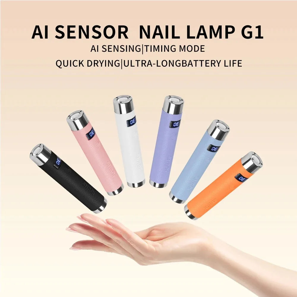 Mini UV LED Nail Lamp – AI Sensor Cordless Gel Nail Dryer UV LED Nail Lamp Qst