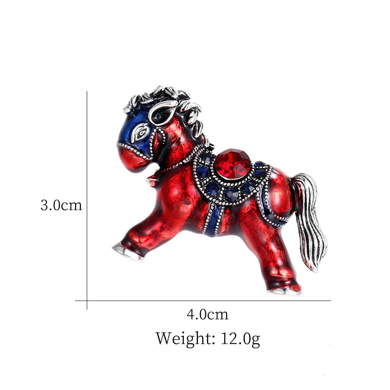 Zodiac Horse & Kitten Alloy Brooch Pin – Lunar New Year Corsage Brooch Pin Qst A8