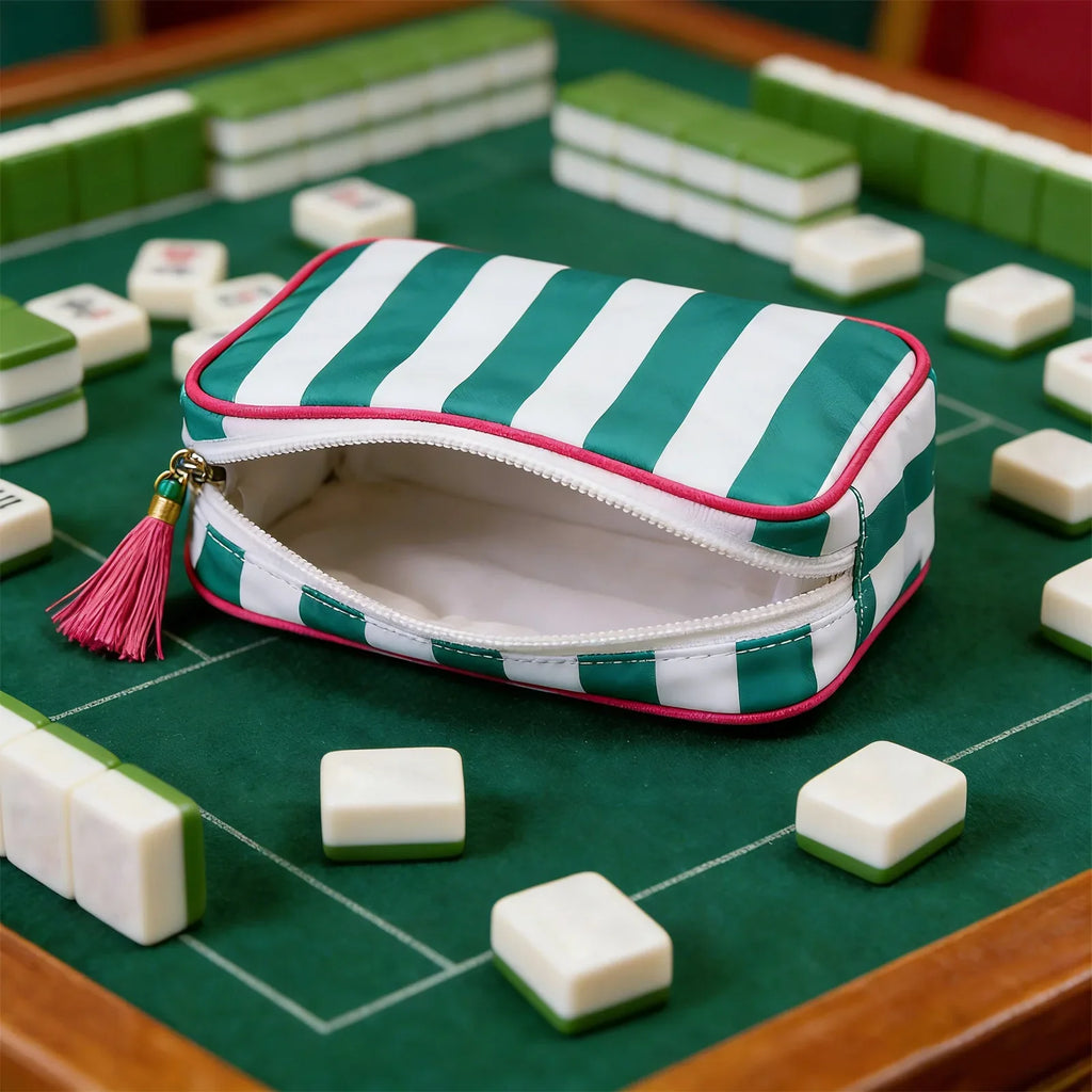 Striped Clutch Bag – Large Capacity Mahjong Storage Pouch | Qme Clutch Storage Bag Qme
