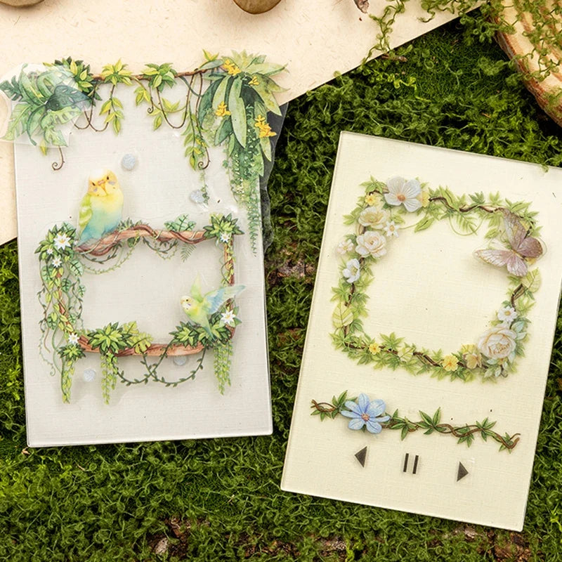 Vine Die-Cut Border Washi Tape – Greenery Wreath Journal Trim Decorative Washi Tape Qme