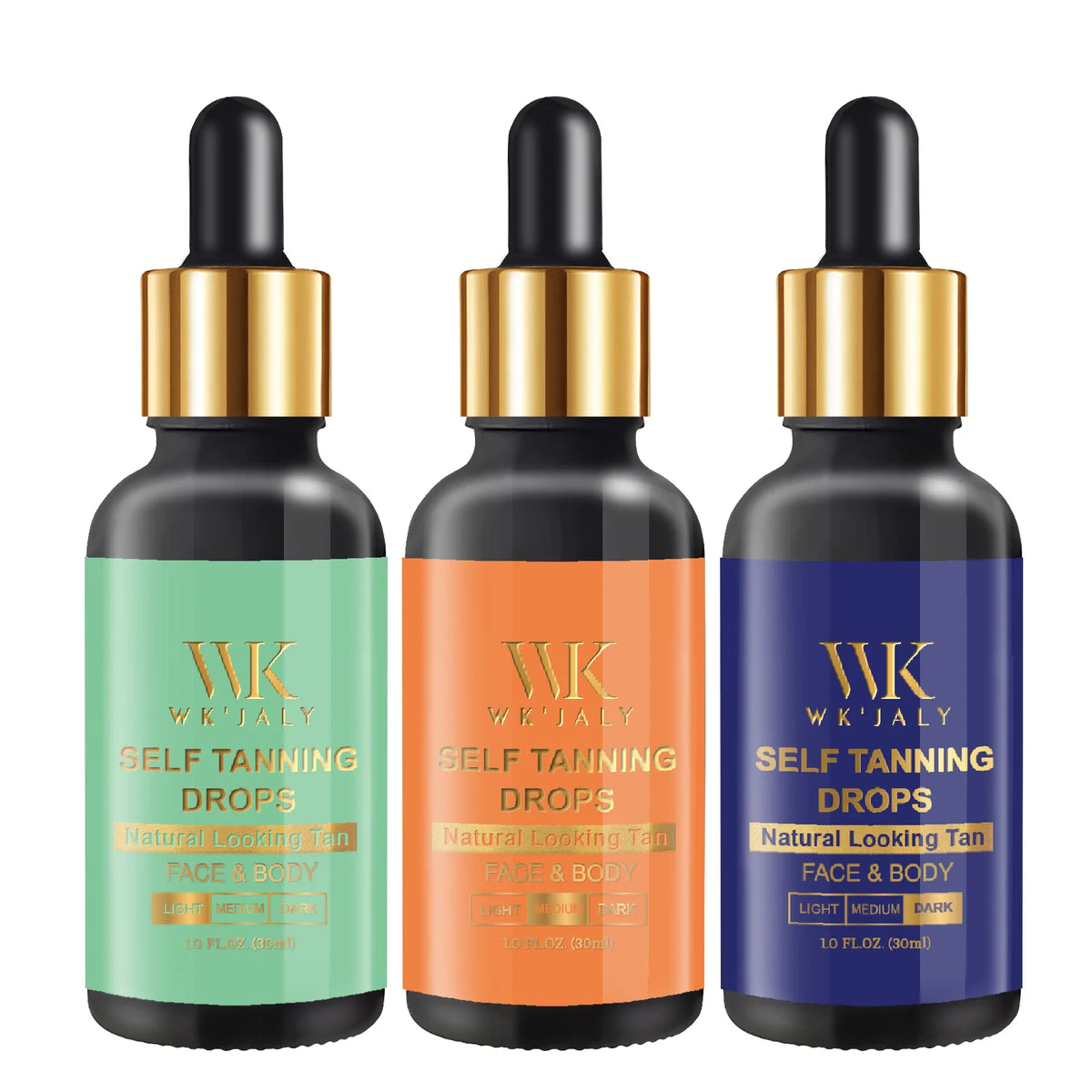 WK'JALY Self-Tanning Drops – DHA & Vitamin E, All Skin Types Self-Tanning Drops Qst