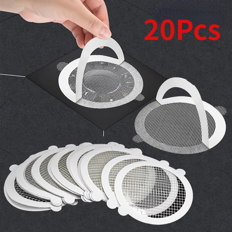 Disposable Shower Drain Hair Catcher – 20pc Mesh Filter Sticker Drain Hair Catcher Qme