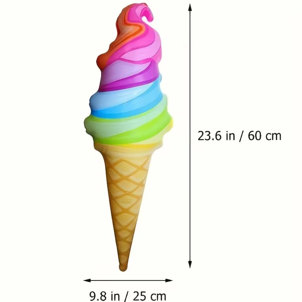 Giant Inflatable Rainbow Ice Cream Cone – Summer Party Decor Inflatable Party Decor Qme