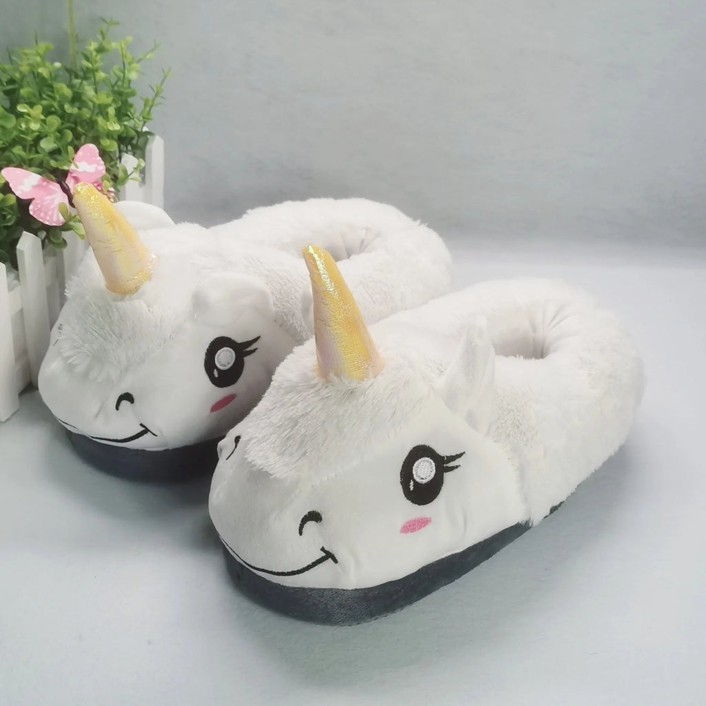 Women's Unicorn Plush Slippers – Cozy Winter House Shoes Women's House Slippers Qst