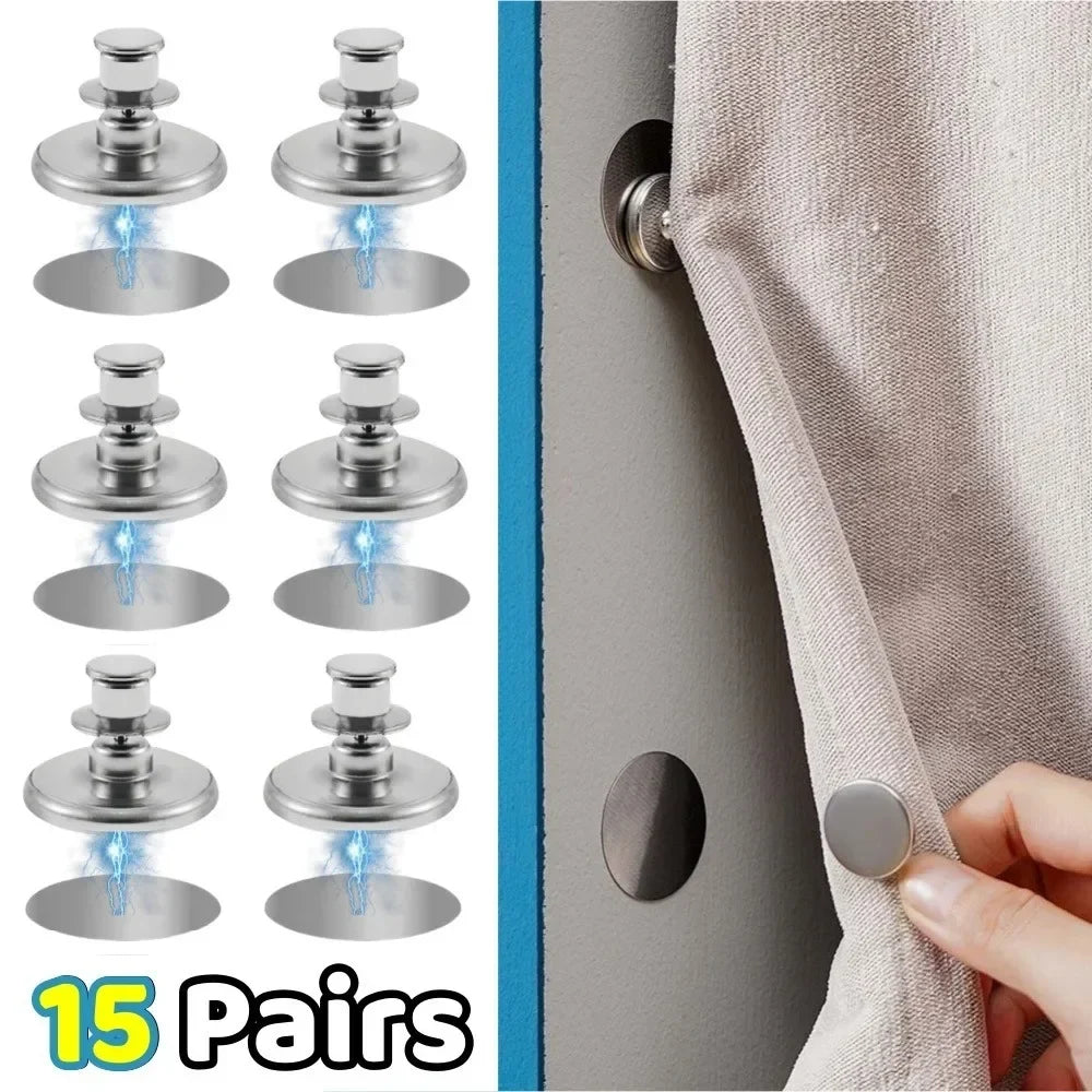 Magnetic Curtain Buckle Clips 15 Pairs – Detachable Curtain Clips Qme