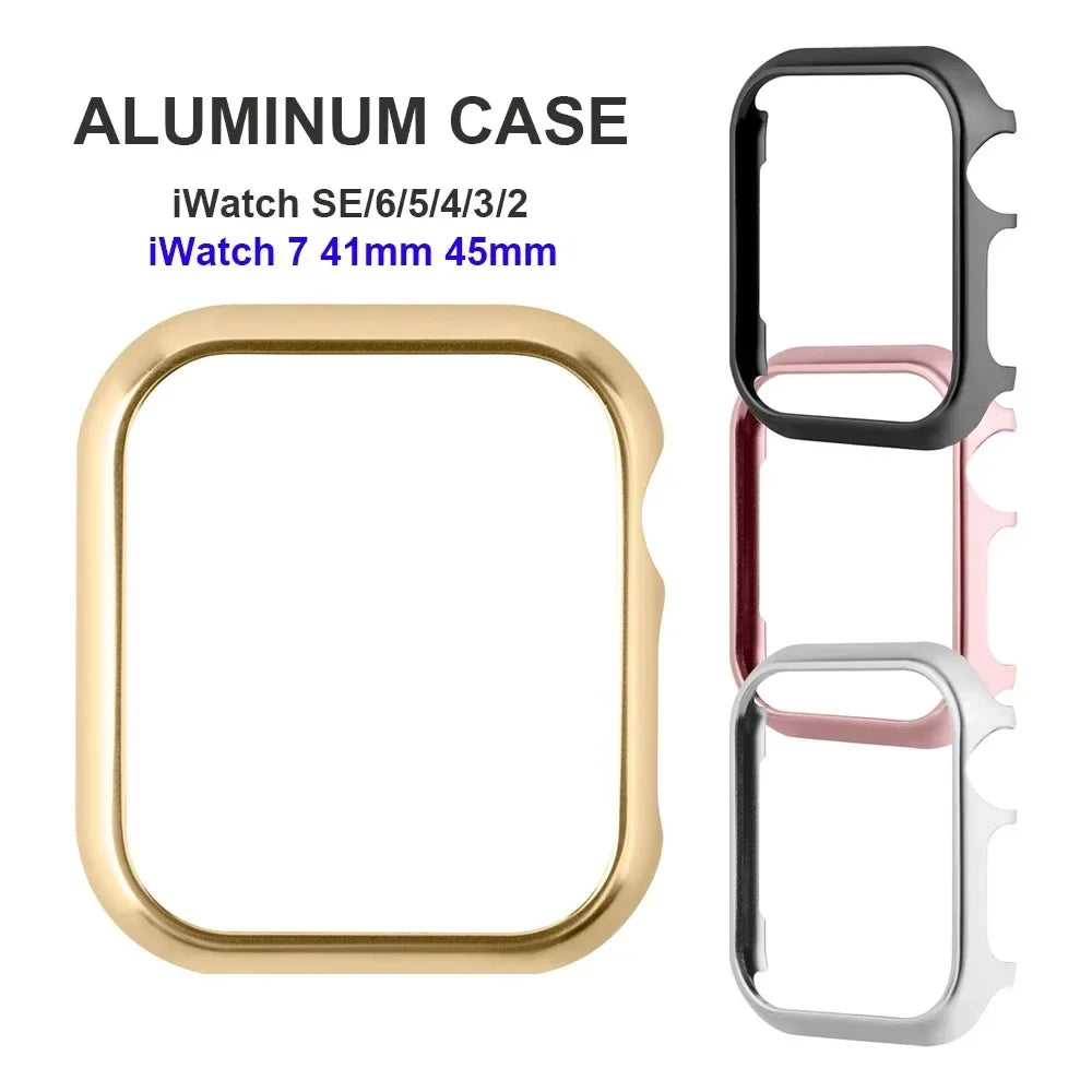 Apple Watch Metal Bumper Case – Aluminum Protective Frame Smartwatch Bumper Case Qme