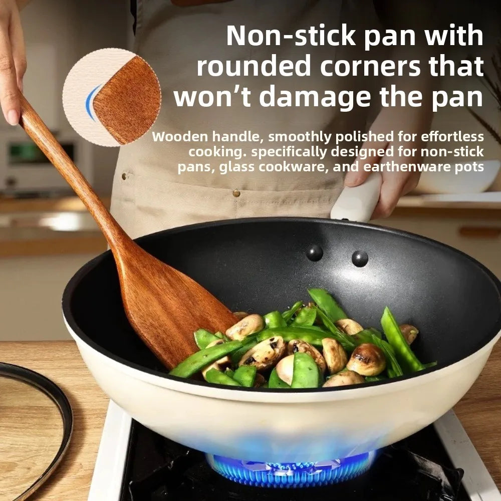 Wooden Spatula Set – 1, 3 & 5 Piece Long Handle Kitchen Tool Wooden Spatula Set Qme
