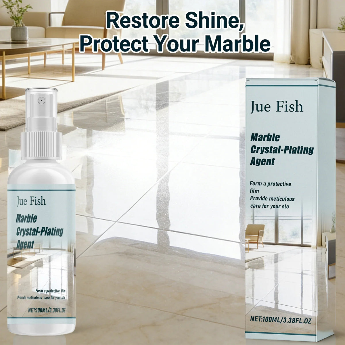Marble Polishing & Plating Agent – Stone & Tile Gloss Enhancer Stone Surface Polish Qme