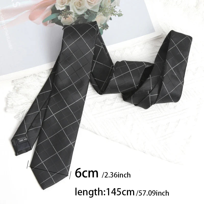Men's Black Stripe Tie, Cufflinks, Cravat & Bowtie Gift Set Formal Accessories Set Qme