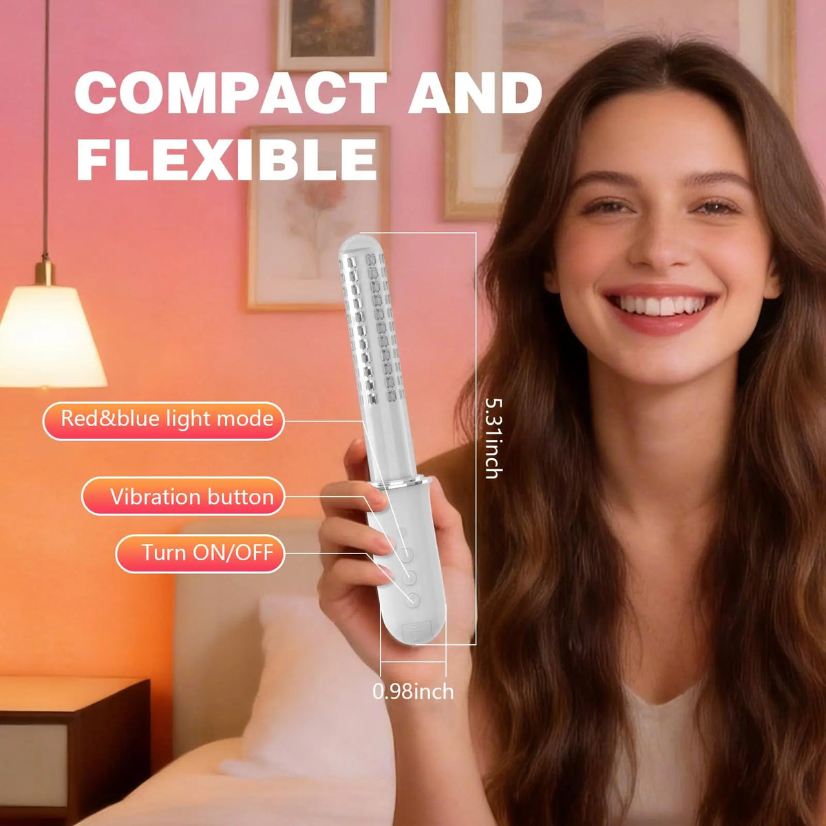 Women's Intimate Wellness Wand – 136 LED Red & Blue Light Intimate Wellness Device Qst