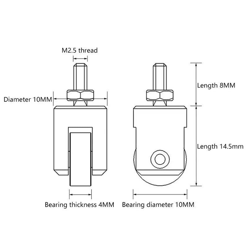 Dial Indicator Wheel Probe Tips M2.5 Metal Roller Contact Point Dial Indicator Probe Tips Qme 1PC