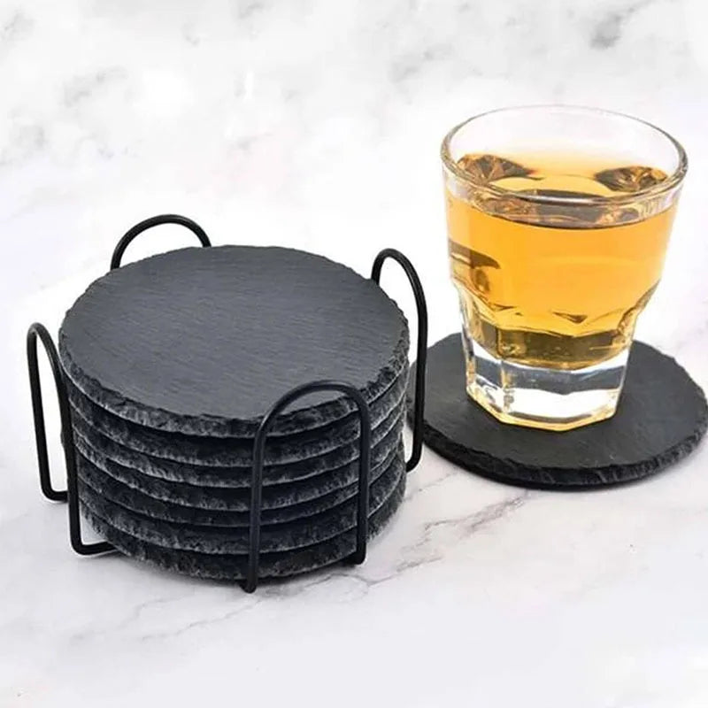 Cork & Ceramic Cup Mat Organizer Tabletop Stand | Qme Coaster Organizer Stand Qme
