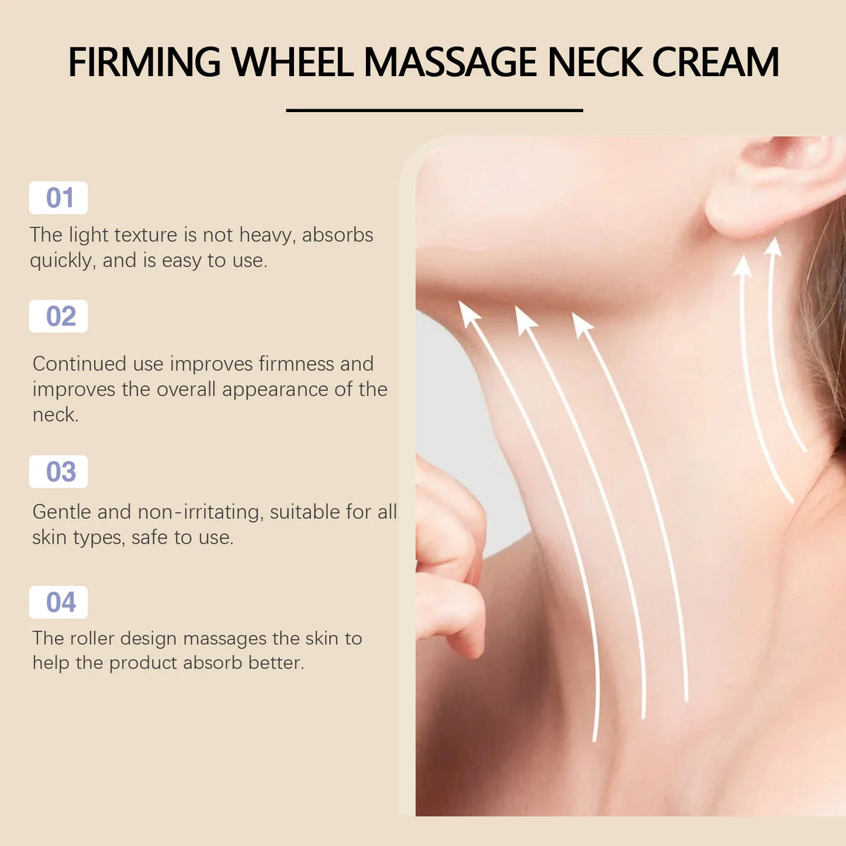 Hoygi Neck Firming Roller Cream – Hydrating Lifting Cream Neck Firming Cream Qst