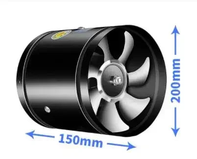 ZARTSEN 4" 6" 8" Metal Duct Exhaust Fan – Bathroom Ventilator Duct Exhaust Fan Qst 8inch 60W 220 V AU