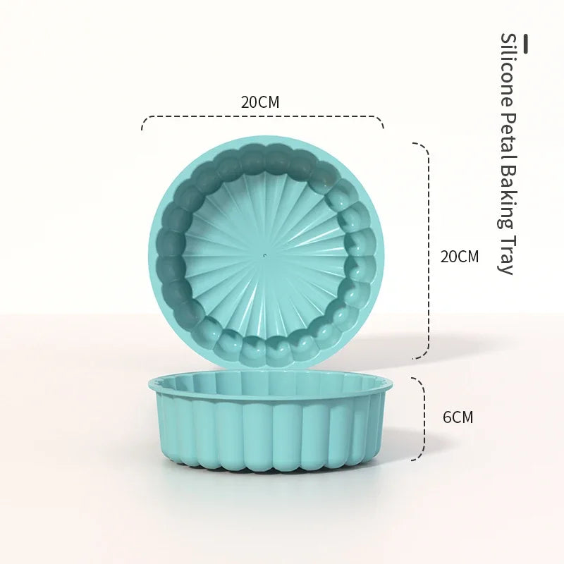 Non-Stick Silicone Fluted Tube Cake Pan | 3D Bundt Mold Silicone Cake Mold Qme Petal 2