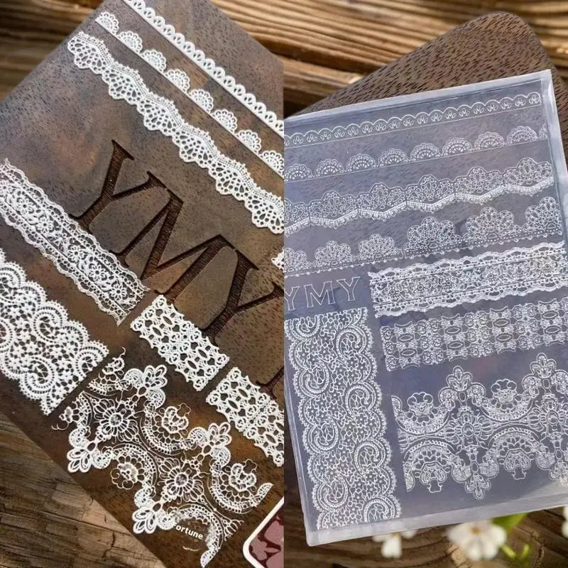 Silicone 3D Nail Mould Templates – Lace & Ribbon DIY Nail Art Nail Art Mould Qme