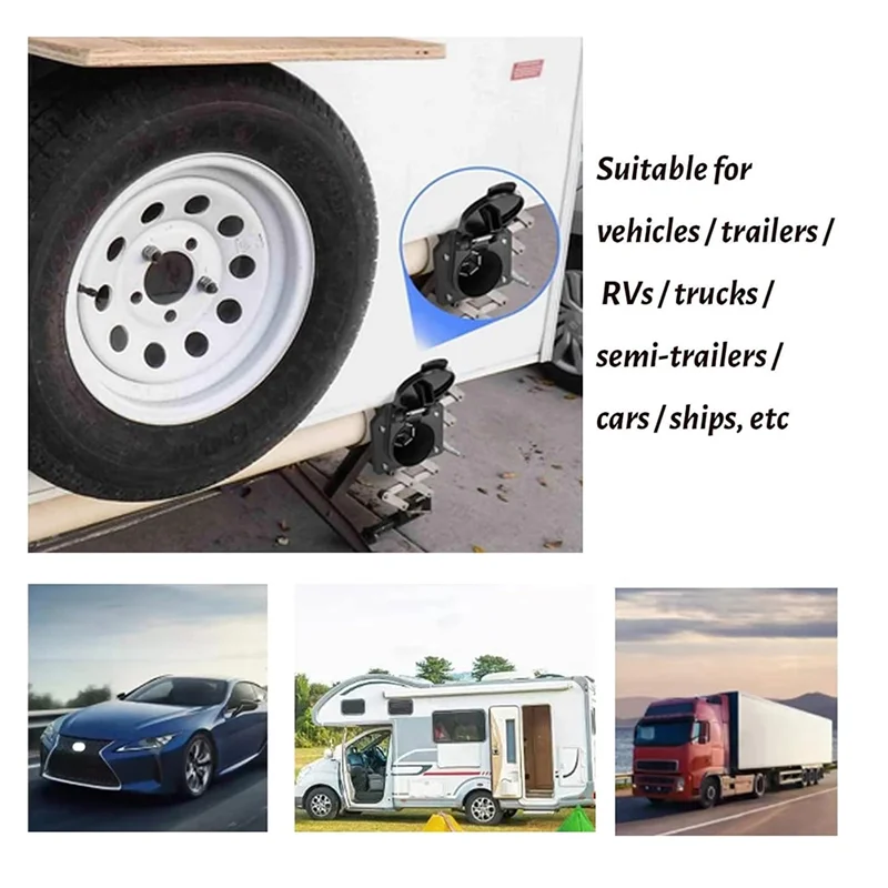7-Pin Trailer Plug 7-Way RV Connector with Mounting Bracket Trailer Wiring Connector Qst