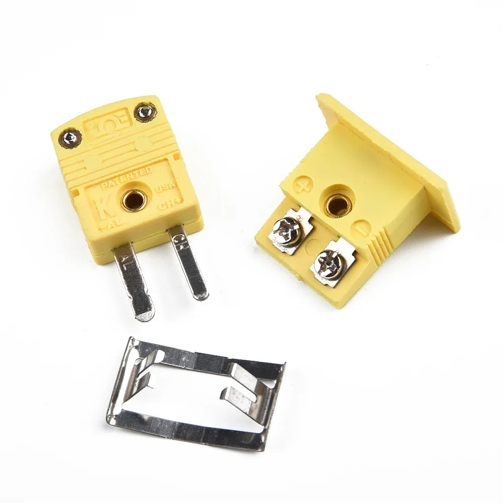 K-Type Thermocouple Mini Socket Plug Adaptor – Yellow Nylon Thermocouple Connector Qme