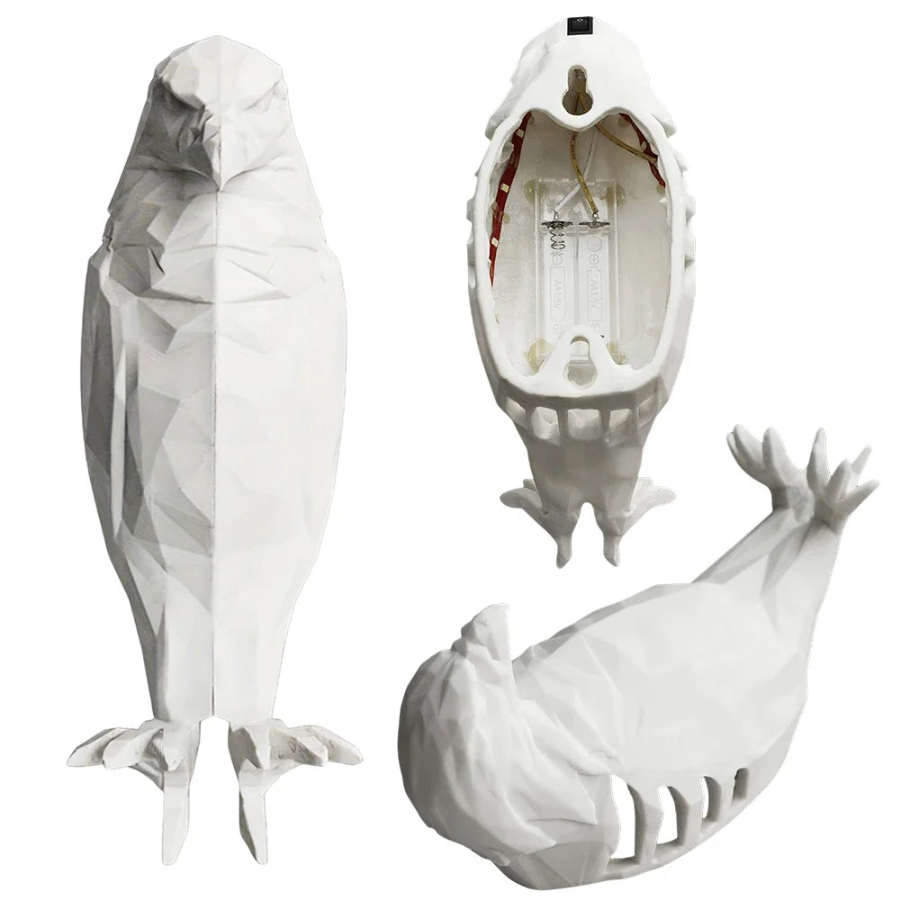 3D Printed Owl Eagle LED Wall Sconce Light | Battery Operated LED Wall Sconce Qme