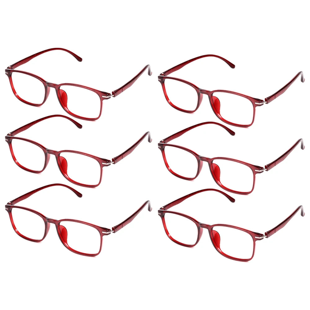 6-Pack VOPHA Anti-Blue Light Reading Glasses +1.0 to +3.0 Reading Glasses Qst 6pcs-Red +300