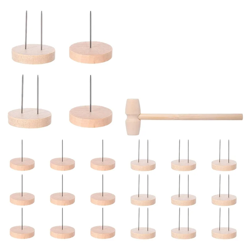 Wooden Crochet Doll Display Stands – 24-Piece Base Set Crochet Display Stand Qst As Shown