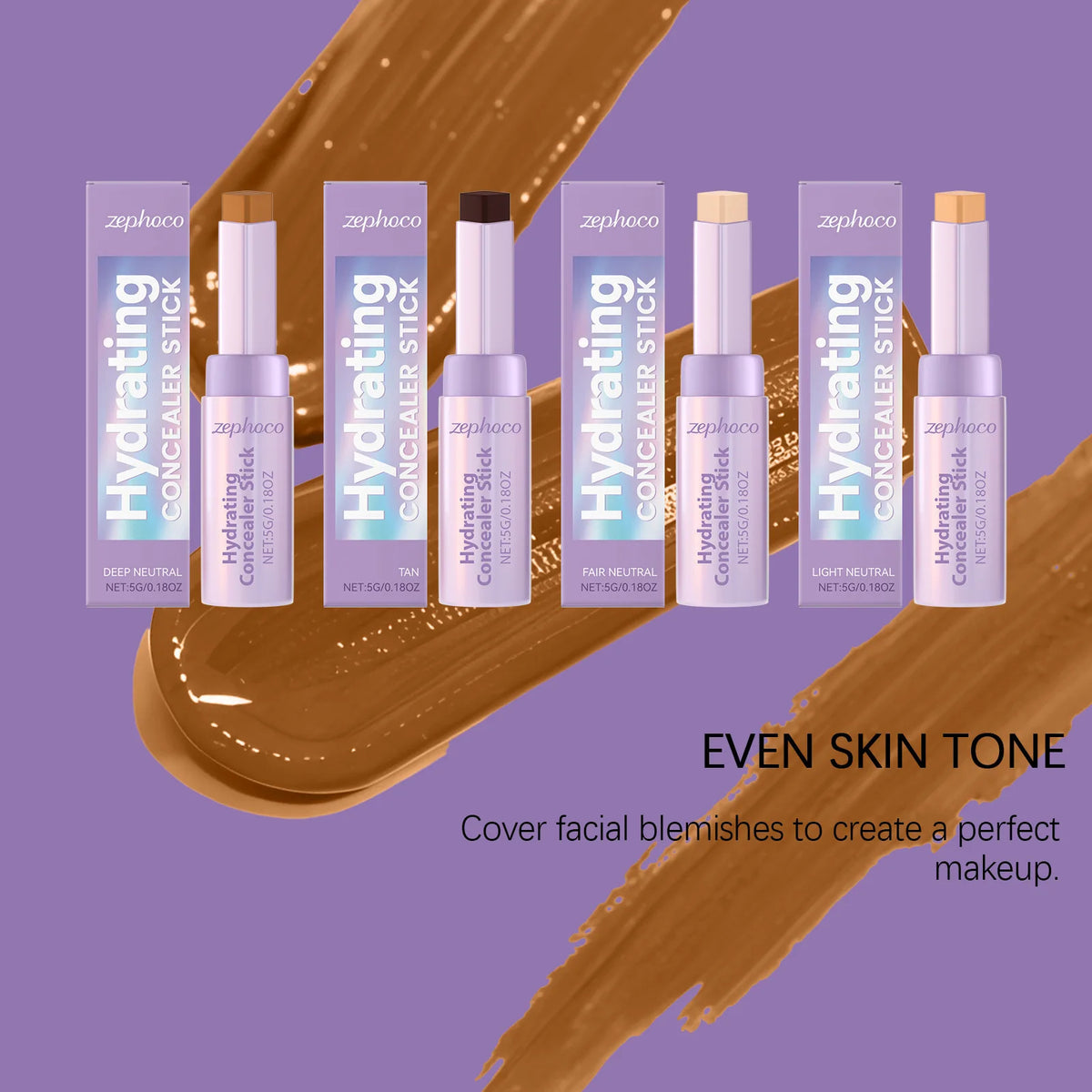 Zephoco Contour & Concealer Stick – Lightweight Long-Wearing Contour Concealer Stick Qst
