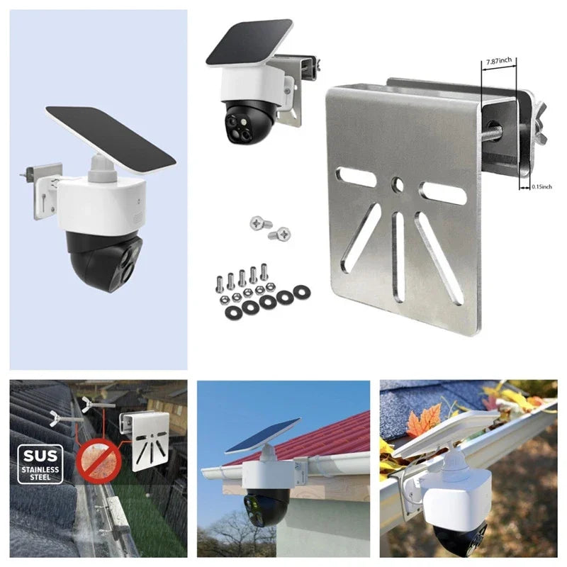 Stainless Steel Gutter Mount Bracket for Eufy SoloCam S340 E30 Camera Gutter Mount Qme
