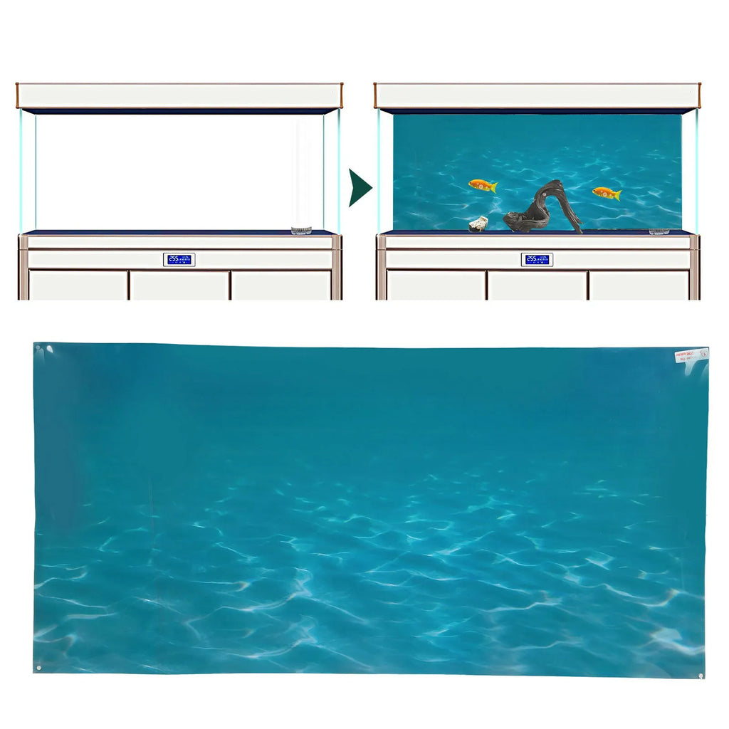 3D Sea Aquarium Background Poster – PVC Self-Adhesive Fish Sticker Aquarium Background Qme