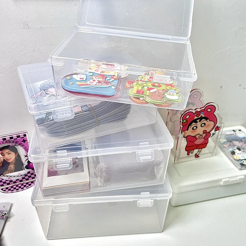 Transparent Photocard Storage Box & Desk Organizer | 4 Colors Desk Storage Organizer Qme