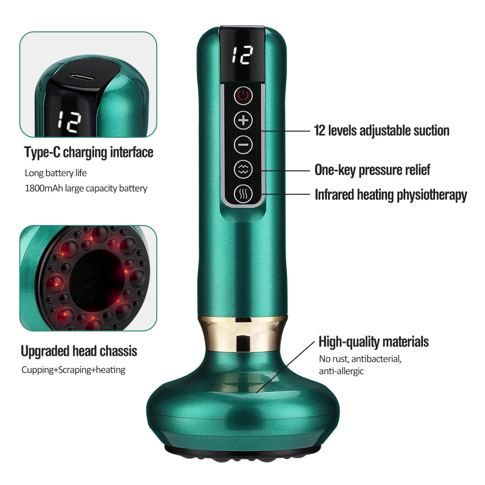 Electric Vacuum Cupping Device with Heating | Smart Negative Pressure Electric Cupping Device Qst