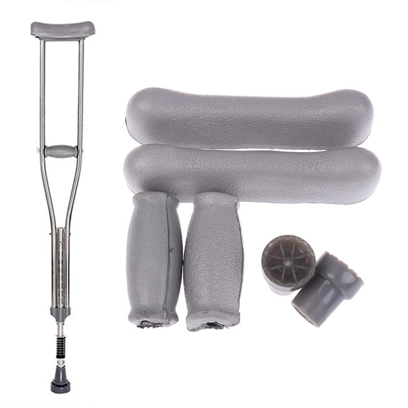 6-Piece Crutch Pad Replacement Kit – Non-Slip Rubber Cushions Crutch Pad Set Qst