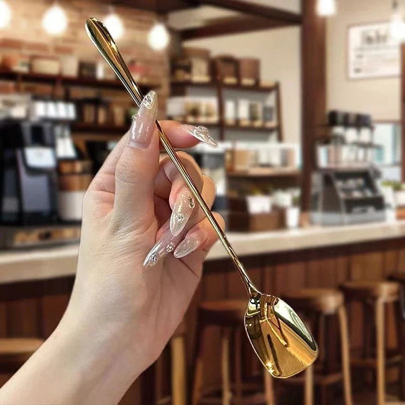 Gold Long Handle Stainless Steel Dinner Spoon – 20cm Dinner Spoon Qme
