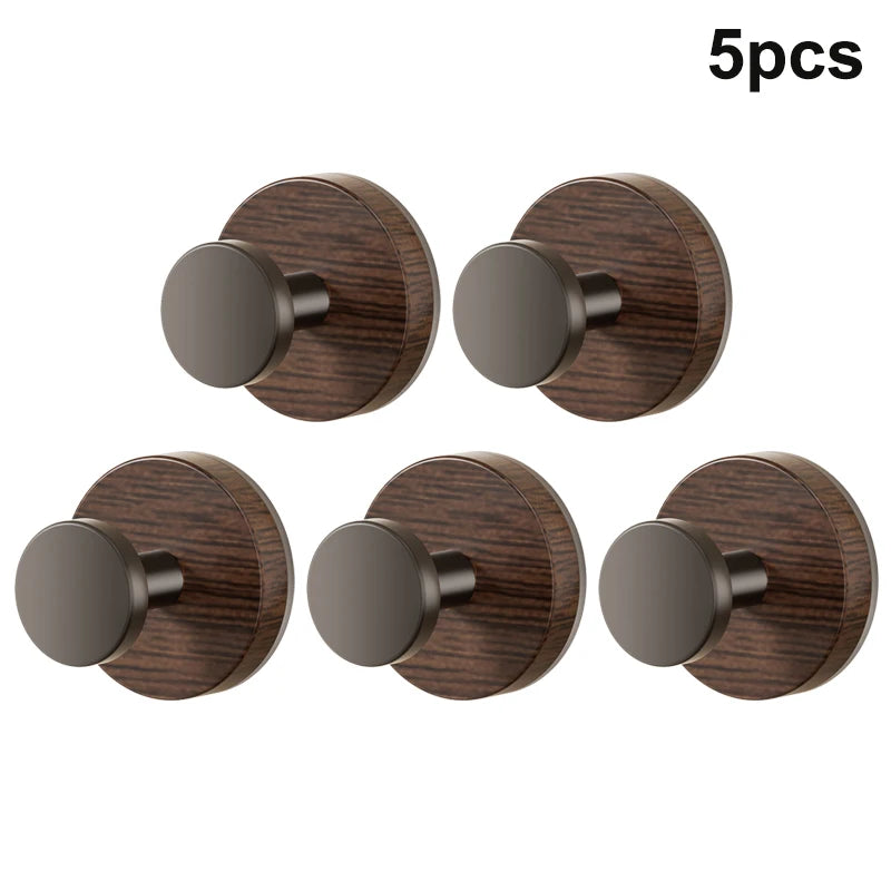 Walnut Grain Suction Cup Hook – No-Drill Wall Hanger Wall Suction Hook Qst 5pcs