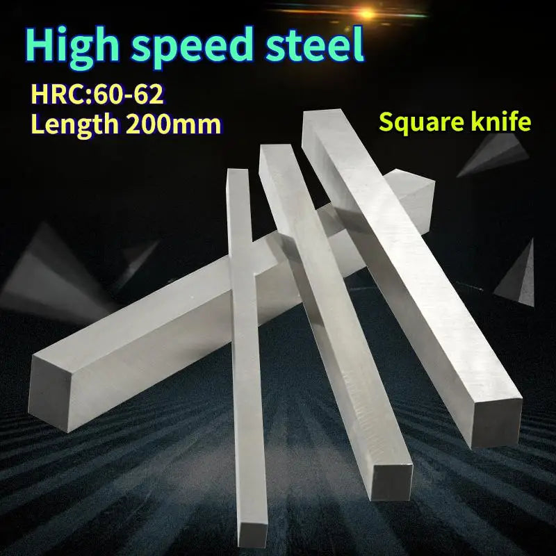 HRC62 HSS 4241 Square Steel Bar 200mm – DIY Carving Blade HSS Blade Blank Qst 22x22x200mm