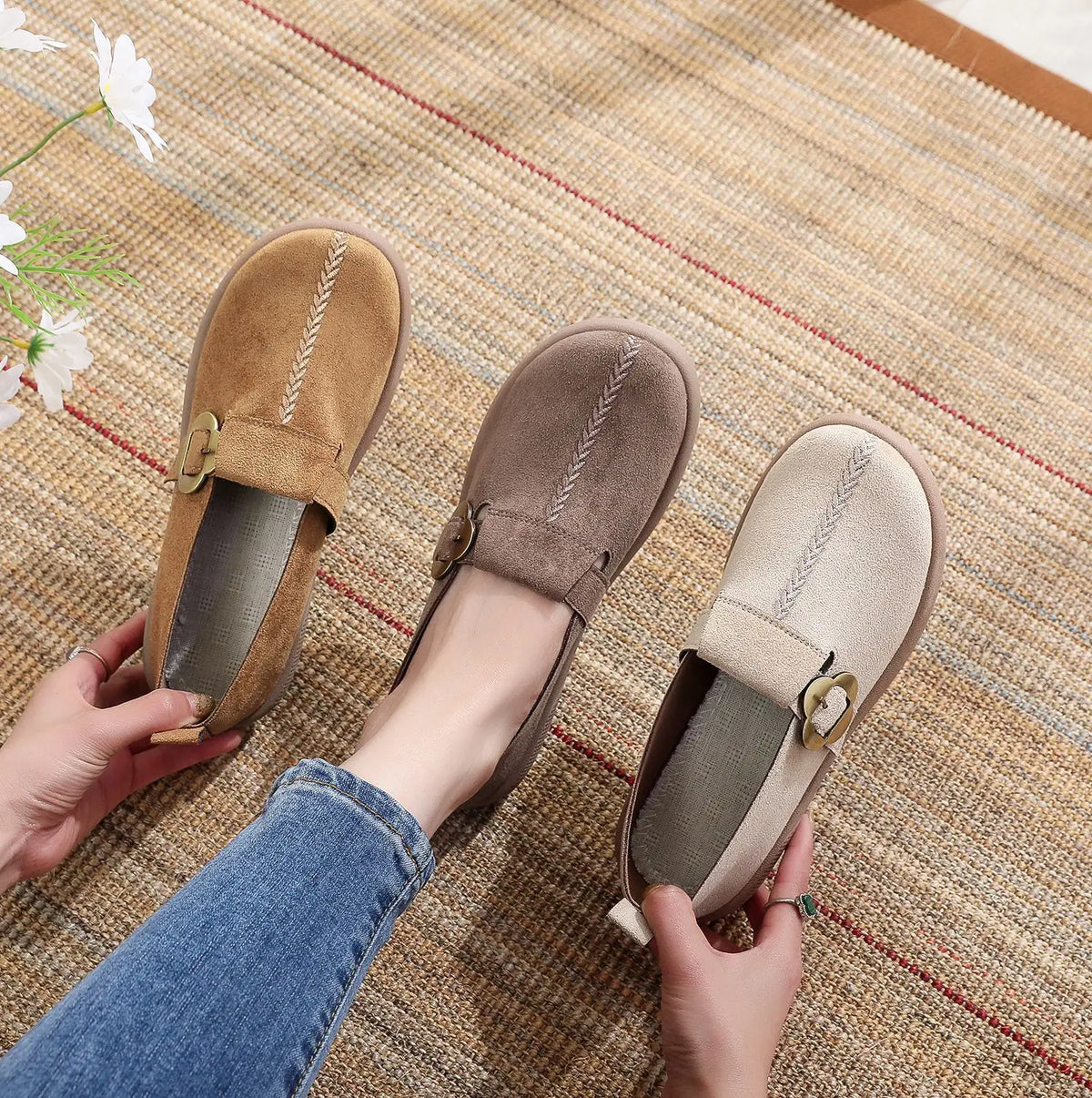 Women's Retro Flat Loafers – Thick Sole Non-Slip Casual Shoes Women's Flat Loafers Qst