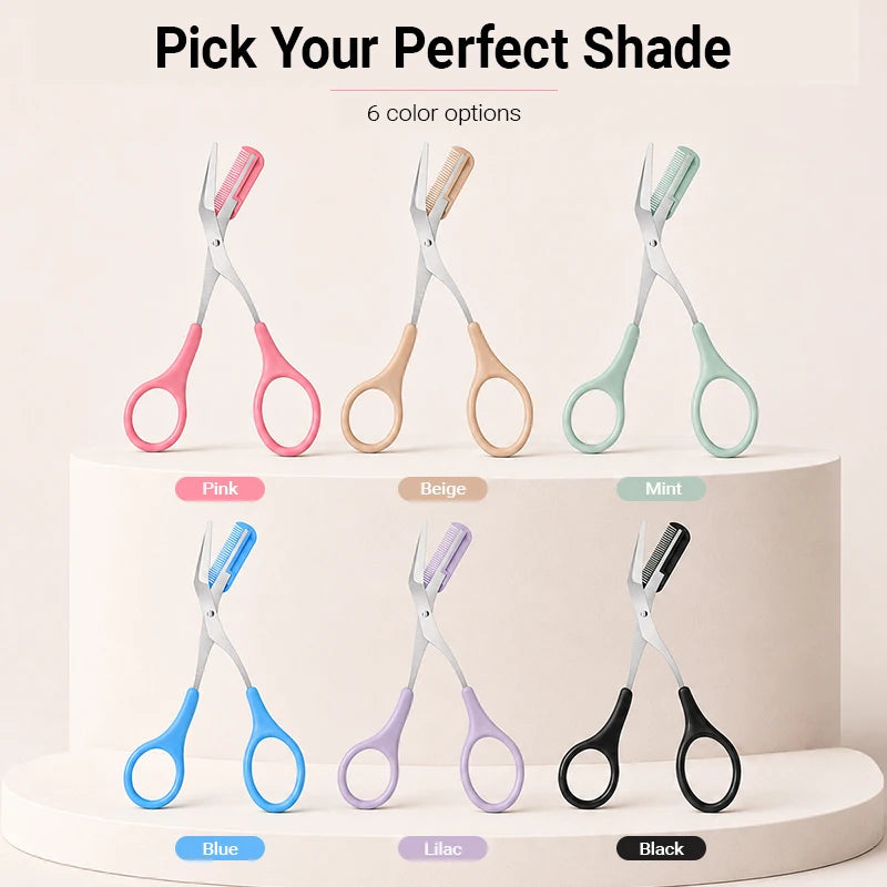 Eyebrow Scissors with Comb – Curved Precision Brow Trimmer Eyebrow Grooming Tool Qst