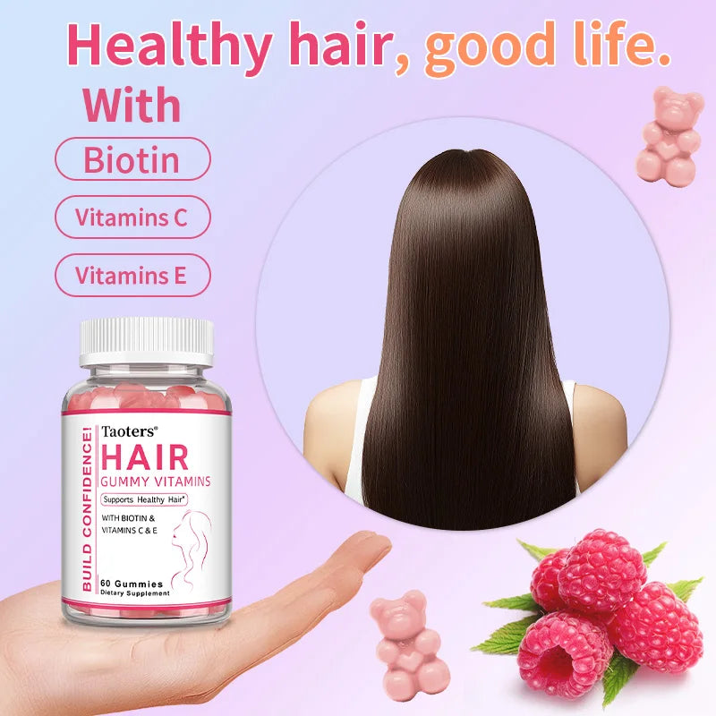Biotin Gummies – Vegan, Non-GMO | Hair, Skin & Nails Support Biotin Supplement Gummies Qst