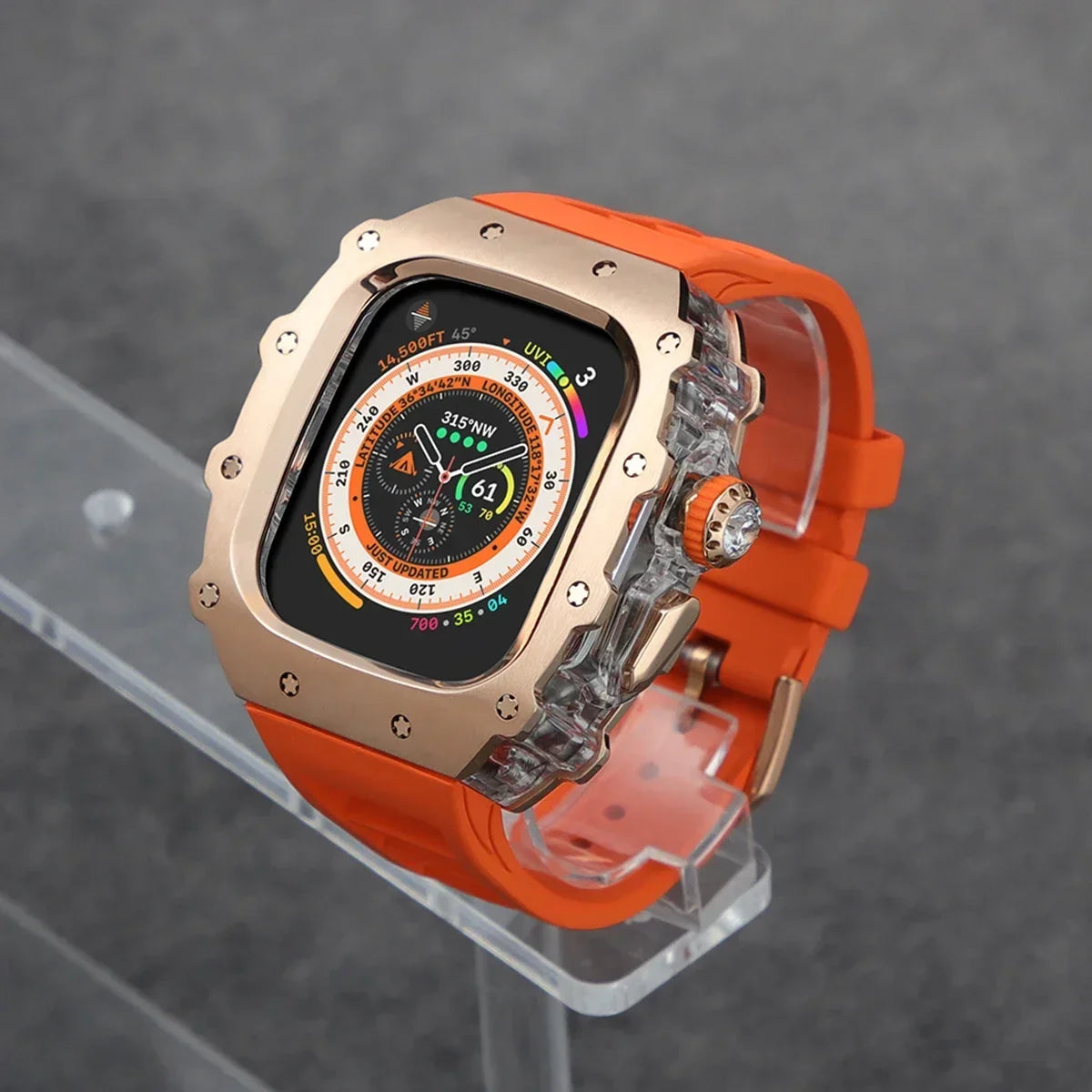 Stainless Steel Mod Kit for Apple Watch Ultra 2 & Series 9/8/7 Watch Modification Kit Qme
