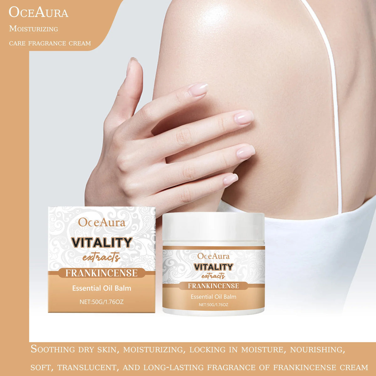 OceAura Frankincense Moisturizing Body Cream 50g Body Moisturizing Cream Qst