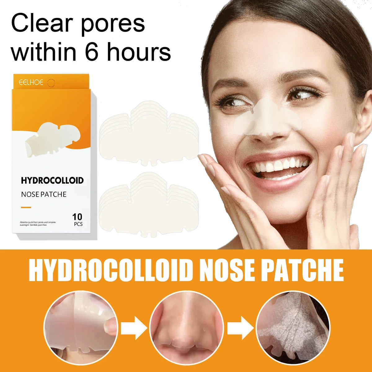 Pore-Cleansing Nose Strips | Blackhead Remover & Smooth Skin Nose Pore Strips Qme