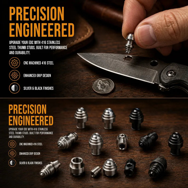 Folding Knife Thumb Stud & Axis Screw – 416 Stainless Steel DIY Knife Hardware Set Qst