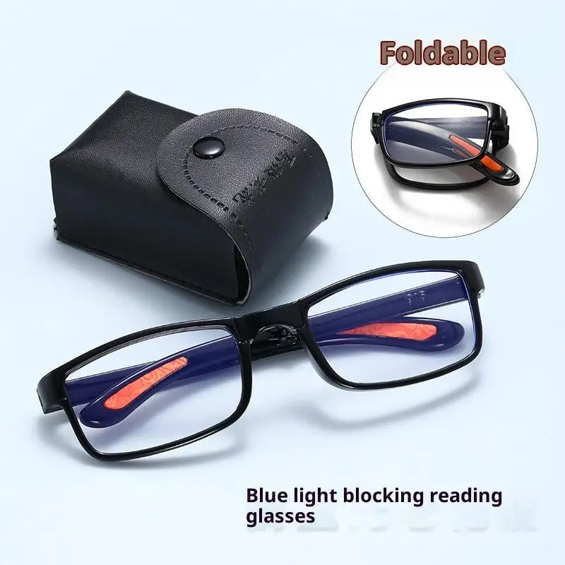 Folding Blue Light Reading Glasses with Case – Men & Women Folding Reading Glasses Qme